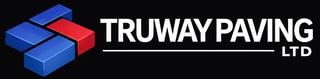 Truway Paving Ltd logo featuring blue and red 3D pavers with company name