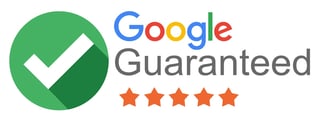 Google Guaranteed logo with green checkmark circle and five red star rating